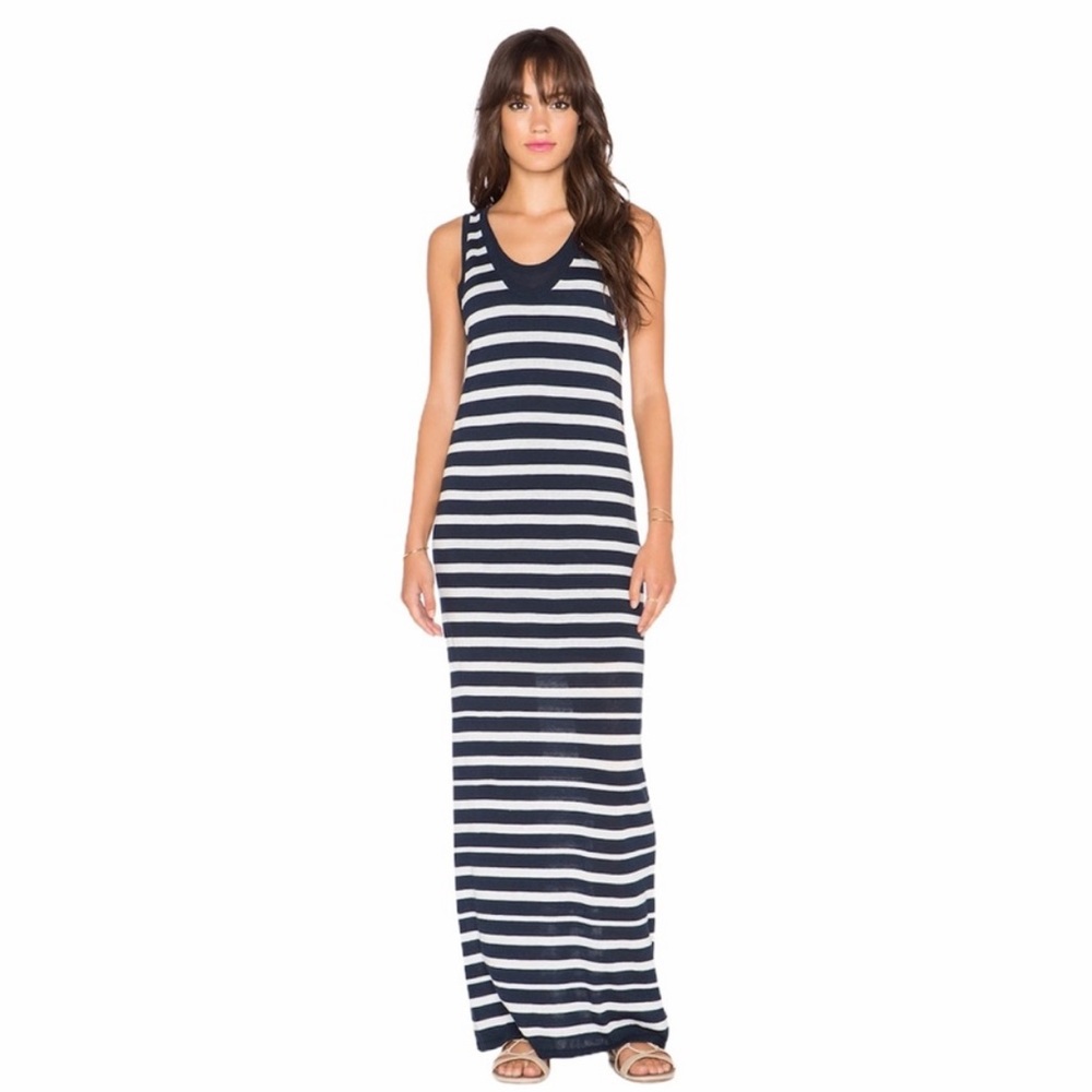 Splendid striped sleeveless maxi dress navy and white size XS - Picture 1 of 7